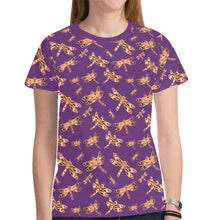 Load image into Gallery viewer, Gathering Yellow Purple New All Over Print T-shirt for Women (Model T45) tshirt e-joyer 
