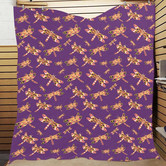 Gathering Yellow Purple Quilt 70"x80" Quilt 70"x80" e-joyer 