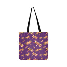 Load image into Gallery viewer, Gathering Yellow Purple Reusable Shopping Bag Model 1660 (Two sides) Shopping Tote Bag (1660) e-joyer 
