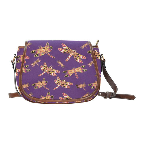 Gathering Yellow Purple Saddle Bag/Large (Model 1649) Saddle Bag/Large e-joyer 