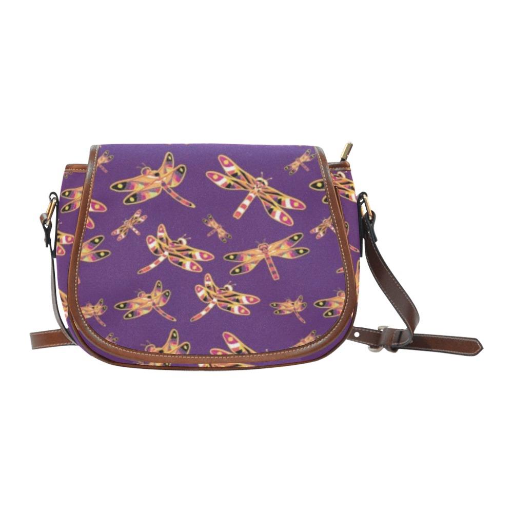 Gathering Yellow Purple Saddle Bag/Small (Model 1649) Full Customization Saddle Bag/Small (Full Customization) e-joyer 