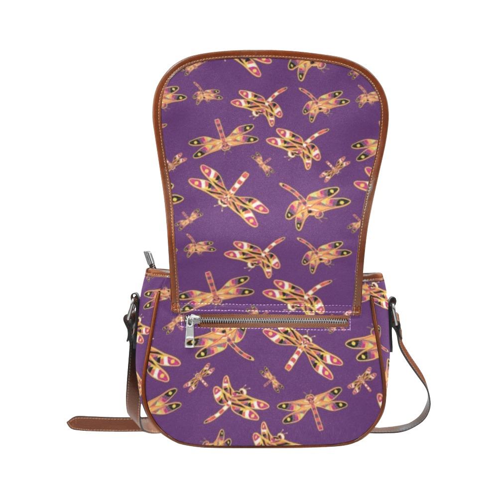 Gathering Yellow Purple Saddle Bag/Small (Model 1649) Full Customization Saddle Bag/Small (Full Customization) e-joyer 