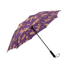 Load image into Gallery viewer, Gathering Yellow Purple Semi-Automatic Foldable Umbrella (Model U05) Semi-Automatic Foldable Umbrella e-joyer 
