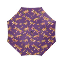 Load image into Gallery viewer, Gathering Yellow Purple Semi-Automatic Foldable Umbrella (Model U05) Semi-Automatic Foldable Umbrella e-joyer 
