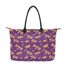 Load image into Gallery viewer, Gathering Yellow Purple Single-Shoulder Lady Handbag (Model 1714) bag e-joyer 
