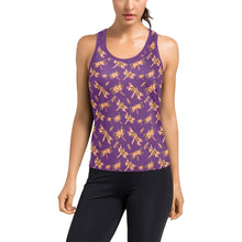 Load image into Gallery viewer, Gathering Yellow Purple Women&#39;s Racerback Tank Top (Model T60) Racerback Tank Top (T60) e-joyer 
