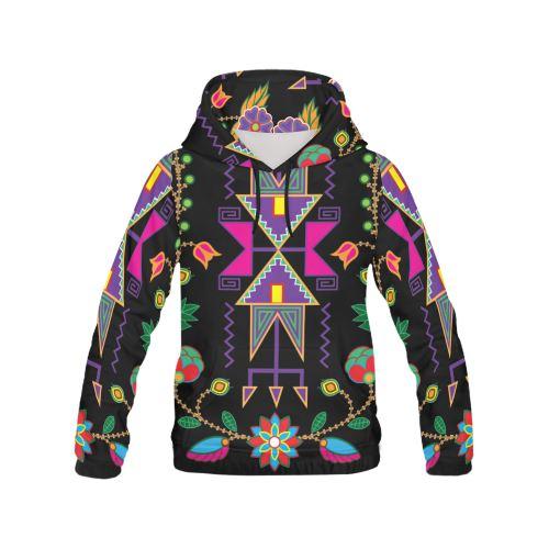 Geometric Floral Fall All Over Print Hoodie for Women (USA Size) (Model H13) All Over Print Hoodie for Women (H13) e-joyer 