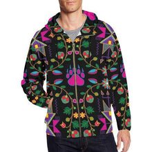 Load image into Gallery viewer, Geometric Floral Fall-Black All Over Print Full Zip Hoodie for Men (Model H14) All Over Print Full Zip Hoodie for Men (H14) e-joyer 
