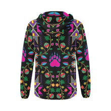 Load image into Gallery viewer, Geometric Floral Fall-Black All Over Print Full Zip Hoodie for Women (Model H14) All Over Print Full Zip Hoodie for Women (H14) e-joyer 
