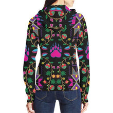 Load image into Gallery viewer, Geometric Floral Fall-Black All Over Print Full Zip Hoodie for Women (Model H14) All Over Print Full Zip Hoodie for Women (H14) e-joyer 
