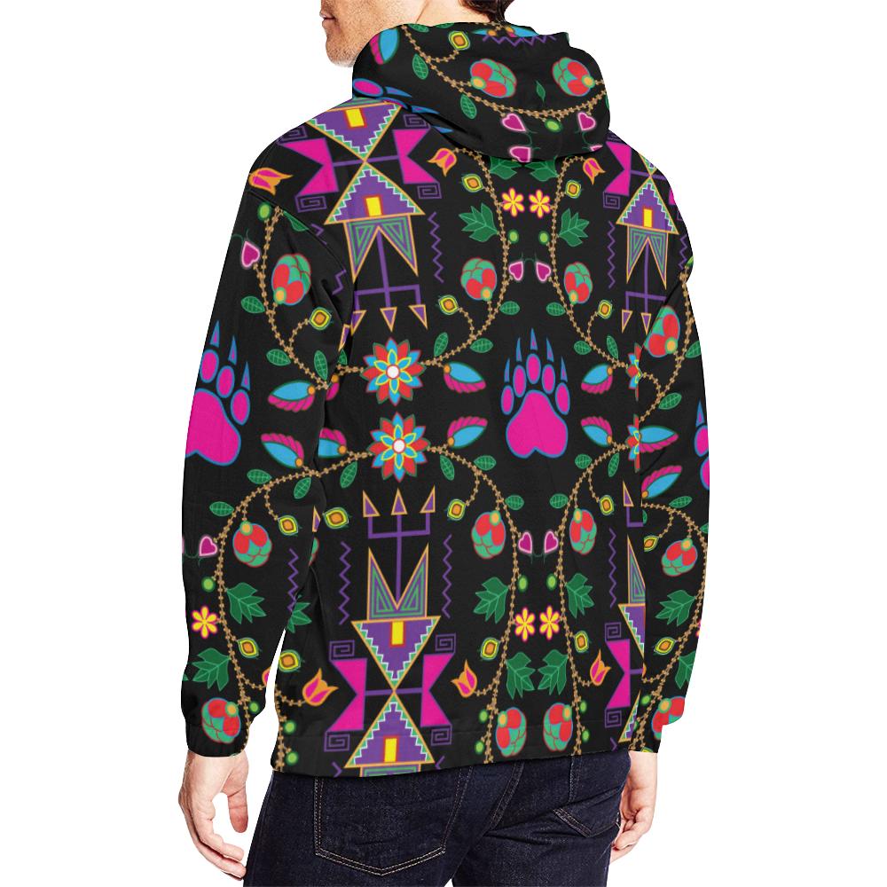Geometric Floral Fall-Black All Over Print Hoodie for Men (USA Size) (Model H13) All Over Print Hoodie for Men (H13) e-joyer 