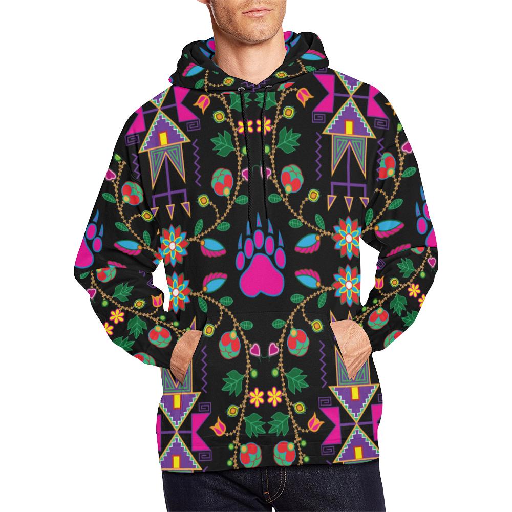 Geometric Floral Fall-Black All Over Print Hoodie for Men (USA Size) (Model H13) All Over Print Hoodie for Men (H13) e-joyer 
