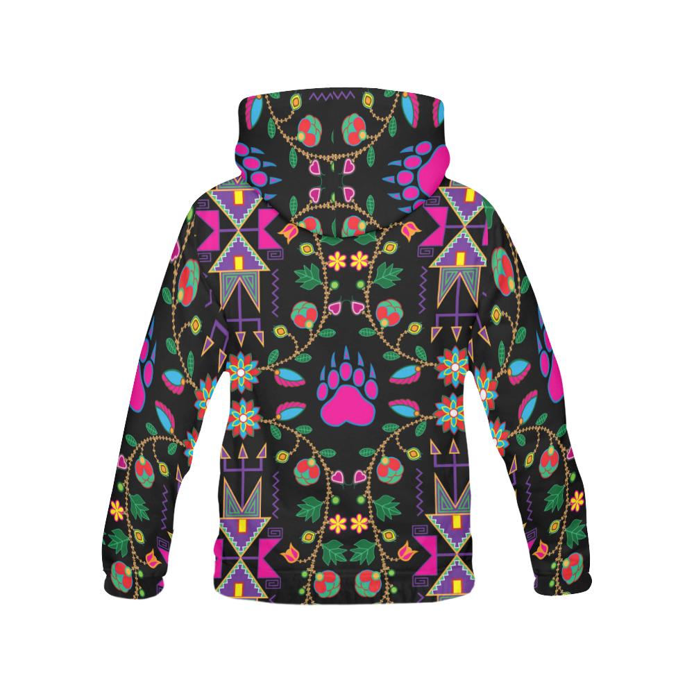 Geometric Floral Fall-Black All Over Print Hoodie for Men (USA Size) (Model H13) All Over Print Hoodie for Men (H13) e-joyer 