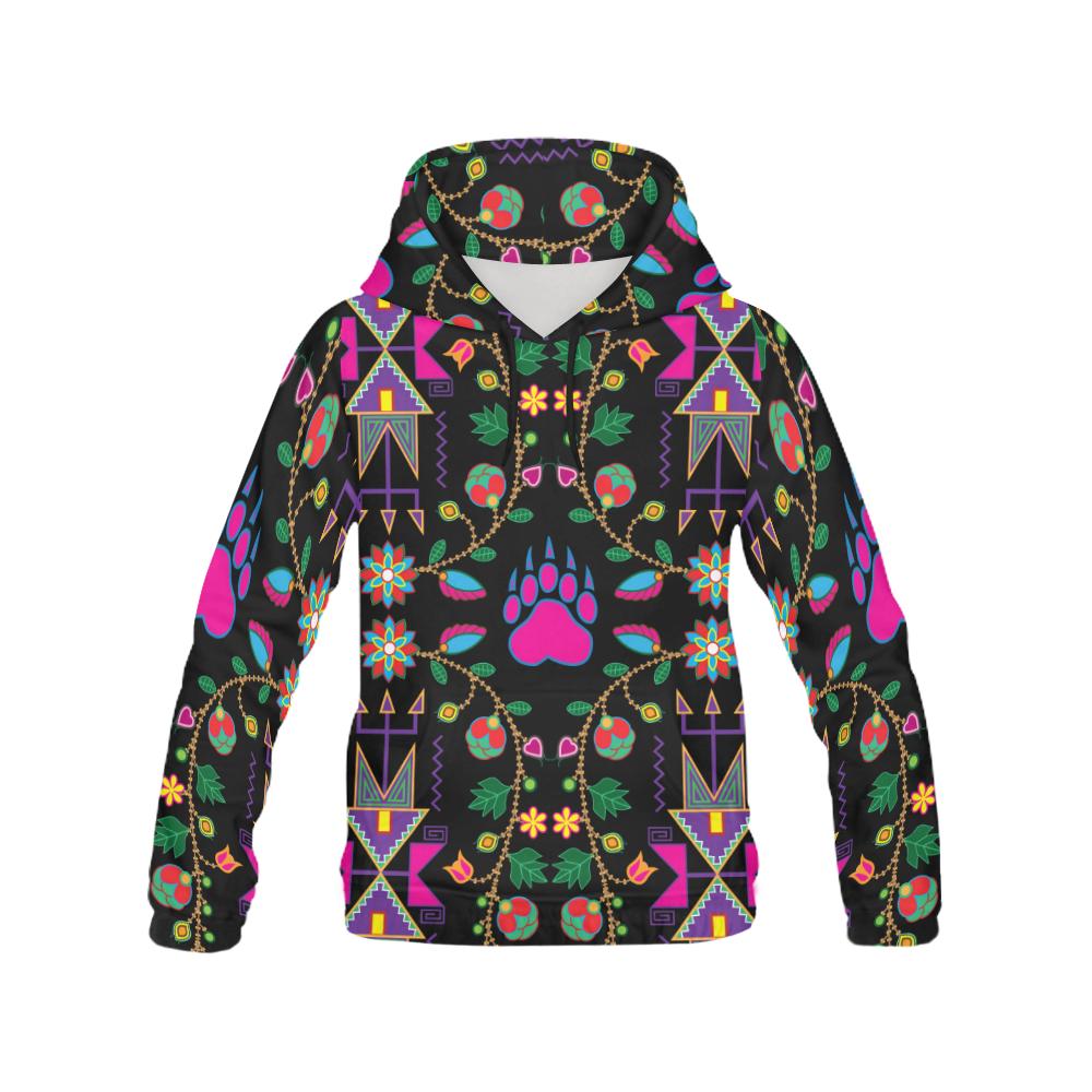 Geometric Floral Fall-Black All Over Print Hoodie for Men (USA Size) (Model H13) All Over Print Hoodie for Men (H13) e-joyer 