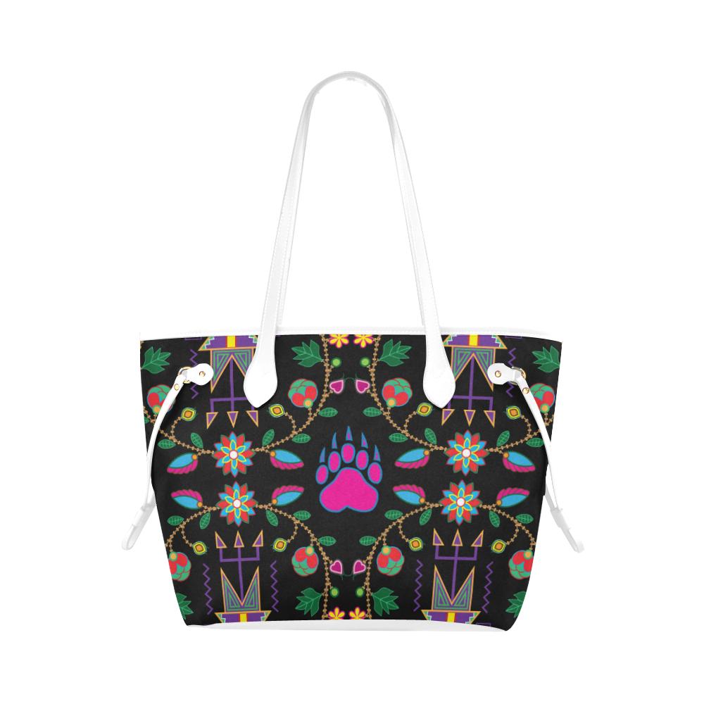 Geometric Floral Fall - Black Clover Canvas Tote Bag (Model 1661) Clover Canvas Tote Bag (1661) e-joyer 