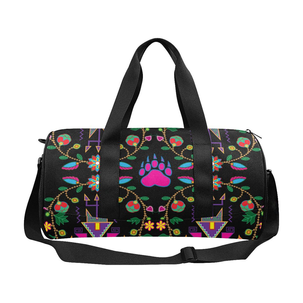 Geometric Floral Fall - Black Duffle Bag (Model 1679) Duffle Bag (1679) e-joyer 