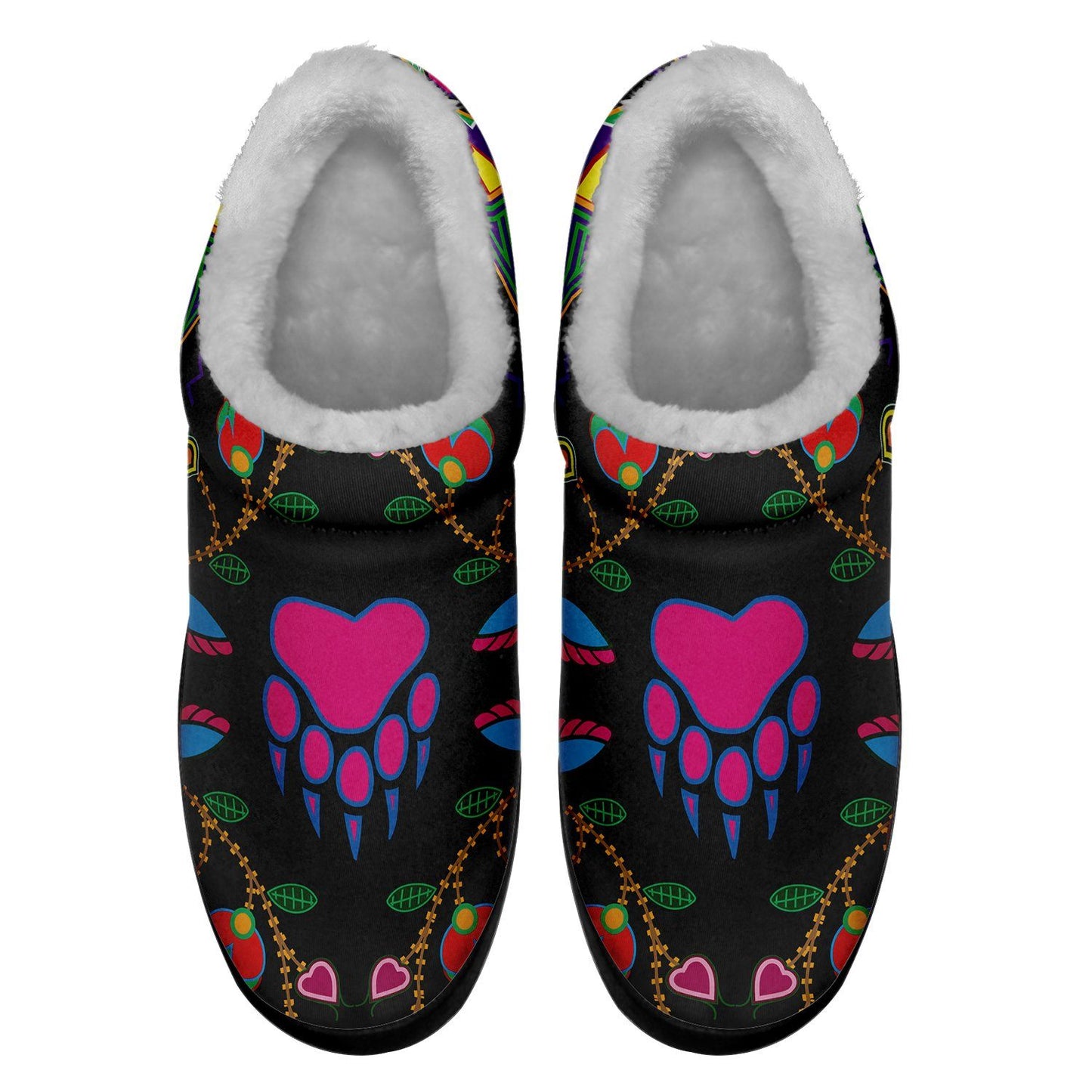 Geometric Floral Fall Black Ikinnii Indoor Slipper 49 Dzine 