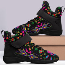 Load image into Gallery viewer, Geometric Floral Fall Black Ipottaa Basketball / Sport High Top Shoes - Black Sole 49 Dzine 
