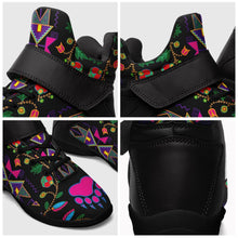 Load image into Gallery viewer, Geometric Floral Fall Black Ipottaa Basketball / Sport High Top Shoes - Black Sole 49 Dzine 
