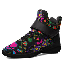 Load image into Gallery viewer, Geometric Floral Fall Black Ipottaa Basketball / Sport High Top Shoes - Black Sole 49 Dzine US Women 8.5 / US Men 7 / EUR 40 Black Sole with Black Strap 
