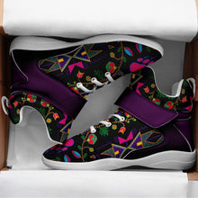 Load image into Gallery viewer, Geometric Floral Fall Black Ipottaa Basketball / Sport High Top Shoes - White Sole 49 Dzine 
