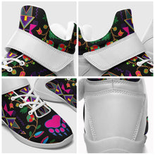 Load image into Gallery viewer, Geometric Floral Fall Black Ipottaa Basketball / Sport High Top Shoes - White Sole 49 Dzine 
