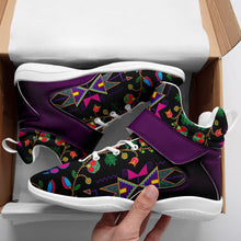 Load image into Gallery viewer, Geometric Floral Fall Black Ipottaa Basketball / Sport High Top Shoes - White Sole 49 Dzine 
