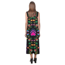 Load image into Gallery viewer, Geometric Floral Fall - Black Phaedra Sleeveless Open Fork Long Dress (Model D08) Phaedra Sleeveless Open Fork Long Dress (D08) e-joyer 
