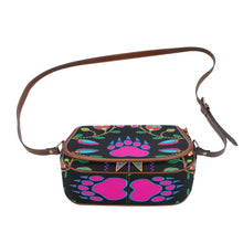 Load image into Gallery viewer, Geometric Floral Fall - Black Saddle Bag/Small (Model 1649) Full Customization Saddle Bag/Small (Full Customization) e-joyer 
