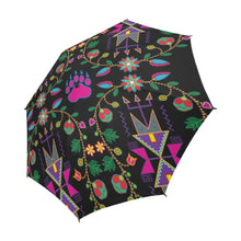 Load image into Gallery viewer, Geometric Floral Fall-Black Semi-Automatic Foldable Umbrella Semi-Automatic Foldable Umbrella e-joyer 
