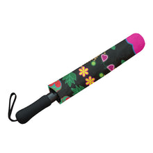 Load image into Gallery viewer, Geometric Floral Fall-Black Semi-Automatic Foldable Umbrella Semi-Automatic Foldable Umbrella e-joyer 
