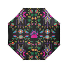 Load image into Gallery viewer, Geometric Floral Fall-Black Semi-Automatic Foldable Umbrella Semi-Automatic Foldable Umbrella e-joyer 
