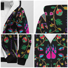 Load image into Gallery viewer, Geometric Floral Fall Black Sherpa Hoodie 49 Dzine 
