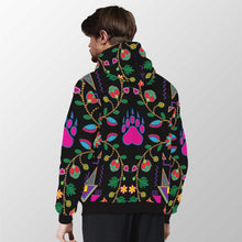 Load image into Gallery viewer, Geometric Floral Fall Black Sherpa Hoodie 49 Dzine 
