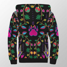 Load image into Gallery viewer, Geometric Floral Fall Black Sherpa Hoodie 49 Dzine 
