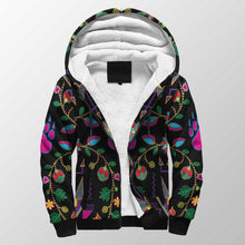 Load image into Gallery viewer, Geometric Floral Fall Black Sherpa Hoodie 49 Dzine 
