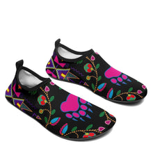 Load image into Gallery viewer, Geometric Floral Fall Black Sockamoccs Kid&#39;s Slip On Shoes 49 Dzine 
