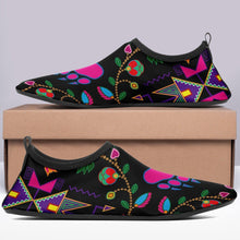 Load image into Gallery viewer, Geometric Floral Fall Black Sockamoccs Kid&#39;s Slip On Shoes 49 Dzine 
