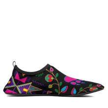 Load image into Gallery viewer, Geometric Floral Fall Black Sockamoccs Kid&#39;s Slip On Shoes 49 Dzine 
