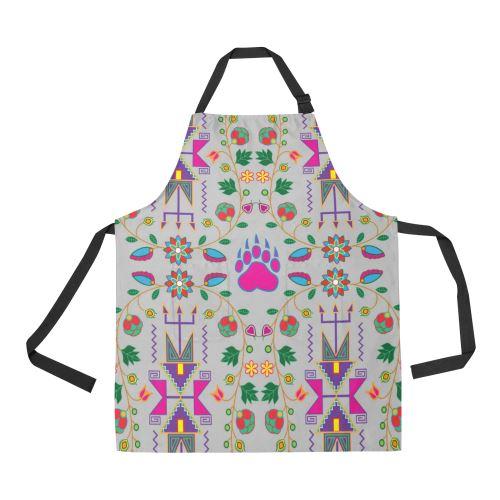 Geometric Floral Fall-Gray All Over Print Apron All Over Print Apron e-joyer 