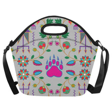 Load image into Gallery viewer, Geometric Floral Fall-Gray Neoprene Lunch Bag/Large (Model 1669) Neoprene Lunch Bag/Large (1669) e-joyer 
