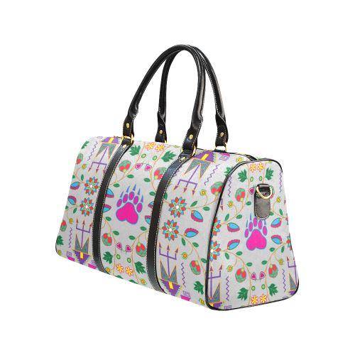 Geometric Floral Fall-Gray New Waterproof Travel Bag/Large (Model 1639) Waterproof Travel Bags (1639) e-joyer 