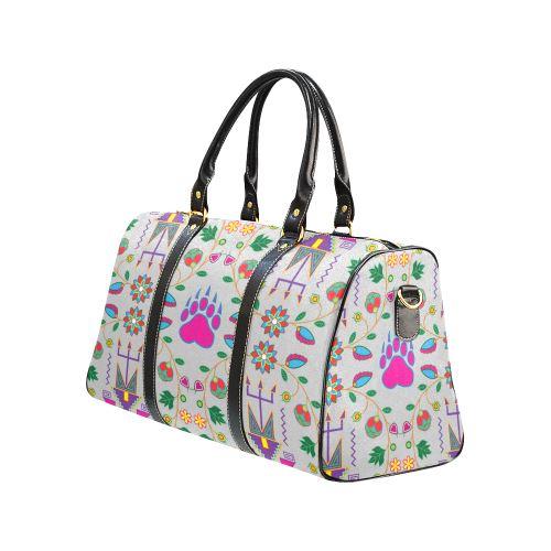 Geometric Floral Fall-Gray New Waterproof Travel Bag/Large (Model 1639) Waterproof Travel Bags (1639) e-joyer 
