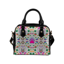 Load image into Gallery viewer, Geometric Floral Fall-Gray Shoulder Handbag (Model 1634) Shoulder Handbags (1634) e-joyer 
