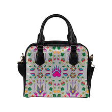 Load image into Gallery viewer, Geometric Floral Fall-Gray Shoulder Handbag (Model 1634) Shoulder Handbags (1634) e-joyer 
