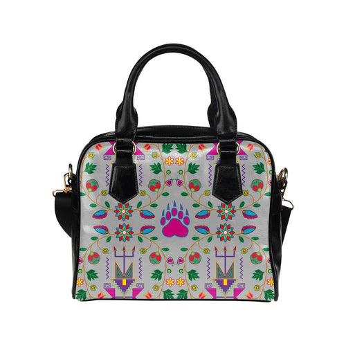 Geometric Floral Fall-Gray Shoulder Handbag (Model 1634) Shoulder Handbags (1634) e-joyer 