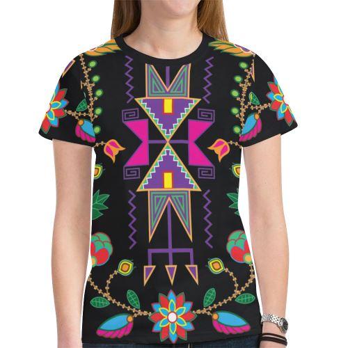 Geometric Floral Fall New All Over Print T-shirt for Women (Model T45) New All Over Print T-shirt for Women (T45) e-joyer 