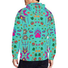 Load image into Gallery viewer, Geometric Floral Fall-Sky All Over Print Full Zip Hoodie for Men (Model H14) All Over Print Full Zip Hoodie for Men (H14) e-joyer 
