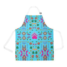 Load image into Gallery viewer, Geometric Floral Fall Sky Blue All Over Print Apron All Over Print Apron e-joyer 
