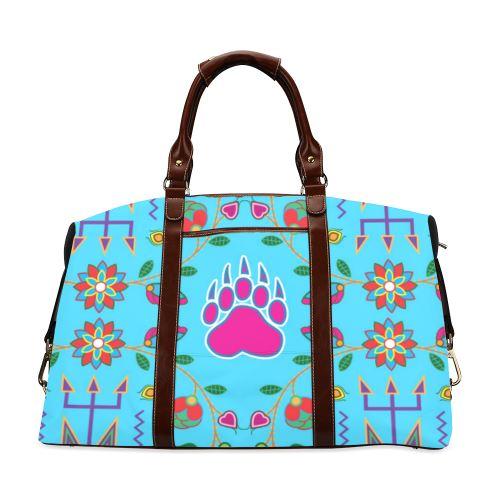 Geometric Floral Fall-Sky Blue Classic Travel Bag (Model 1643) Remake Classic Travel Bags (1643) e-joyer 
